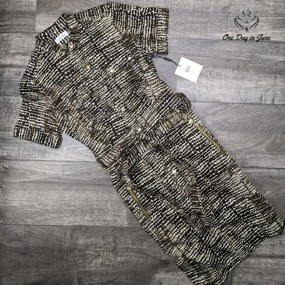 Calvin Klein Short Sleeve Snap Front Tie Belt Dress Size 4 - Picture 1 of 5